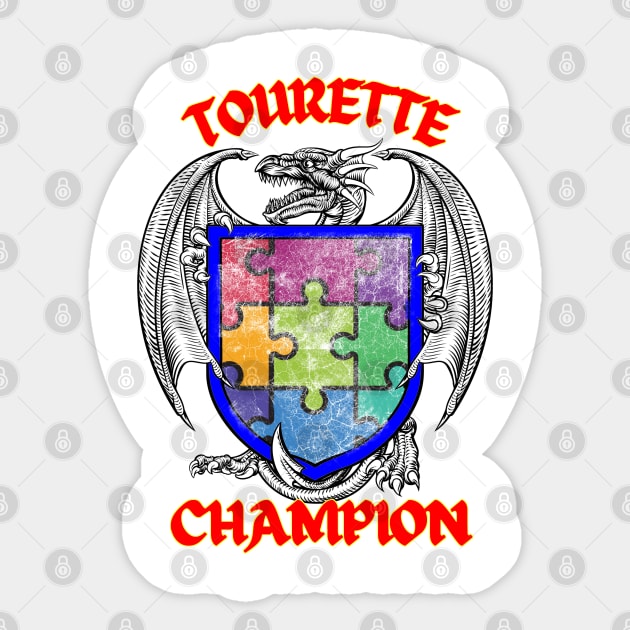 Tourette Champion Dragon Shield Sticker by chiinta